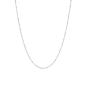 Polished silver satellite chain necklace with delicate beads and minimalist style