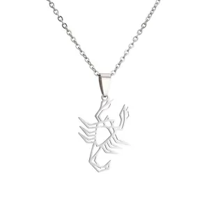Polierte Edelstahl Skorpion Kette mit minimalistischem, hohlem geometrischem Design