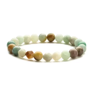 Gemischtes 8mm Naturstein-Armband mit Tigerauge und Amethyst-Perlen, elastisches Design