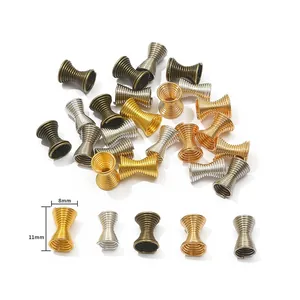 8x11mm iron spring bead caps for DIY jewelry making in various metallic finishes