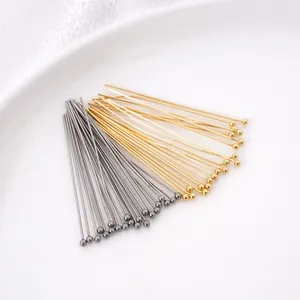 Polished gold and silver stainless steel ball head pins for DIY jewelry making