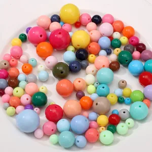 Bunte Acrylperlen für DIY-Schmuckherstellung in verschiedenen Größen und Farben