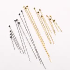 Stainless Steel Ball Head Pins For DIY Jewelry Making Gold Steel Color Plated Findings For Earrings Bracelet Necklace Accessory