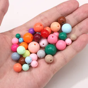 Bunte gemischte Acryl-Rundperlen in verschiedenen Größen für DIY-Schmuck und Handwerk