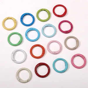 Colorful alloy spring O-rings in various paint finishes for DIY jewelry and keychains
