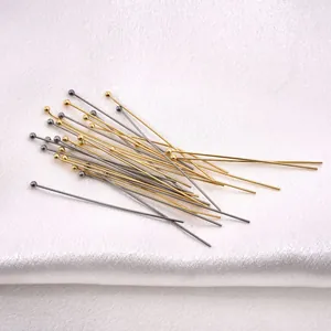 Polished gold and silver stainless steel ball head pins for DIY jewelry making sets