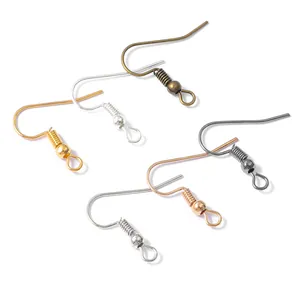 Iron fish ear hooks in six metallic finishes for DIY earring jewelry making