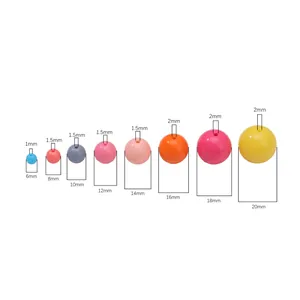 Tableau des tailles de perles acryliques de 6 à 20 mm pour la création de bijoux DIY