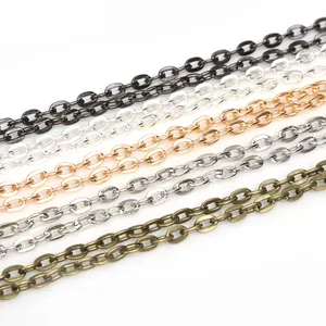 DIY Jewelry Making Metal Cable Chain For Necklace Bracelet Earring Extension Minimalist Electroplated Craft Accessories