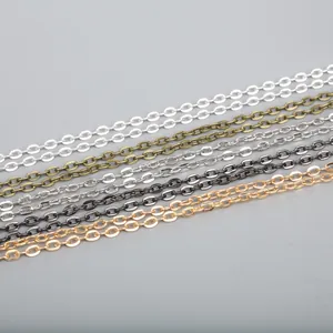 DIY metal O-chain assortment for jewelry making in five colors gold silver and bronze