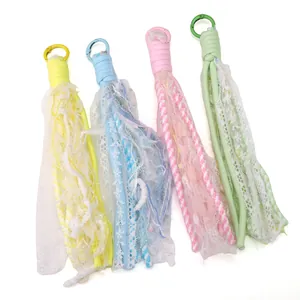 Colorful handmade lace tassel keychains with alloy rings for DIY craft accessories