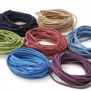 Flache 3 mm Wildleder Schnüre für DIY Schmuck Weben in verschiedenen Farben