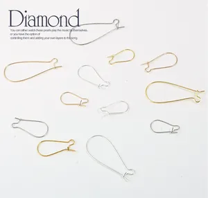 Kidney wire earring hooks in gold, silver, and rose gold for DIY jewelry making