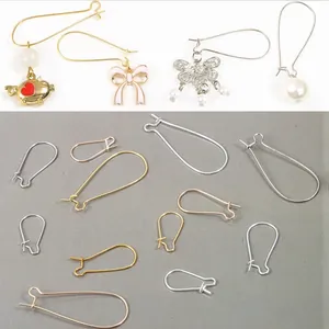 DIY iron U-shaped earring hooks in gold and silver finishes for jewelry making