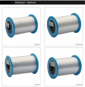 Four spools of clear non-elastic nylon bead stringing wire in 0.2mm to 0.35mm sizes