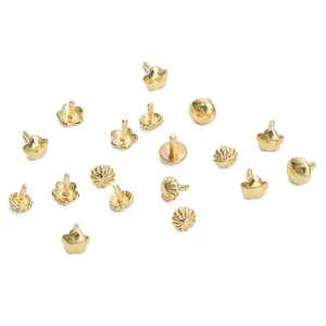 14K gold plated earring studs in star, flower, and dome shapes for DIY jewelry making