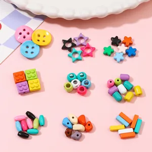 Colorful mixed alloy star and bead charms set for DIY handmade jewelry crafts