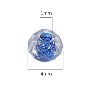 Single 4mm blue faceted glass crystal bead with 1mm hole for DIY jewelry making crafts