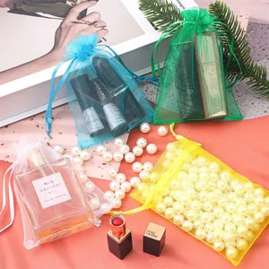 Bolsas de organza de colores con cordón para joyas y accesorios de lujo