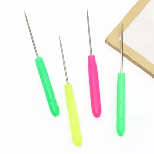 Professional Stainless Steel Piercing Awl With Colorful Plastic Handle For Leather Craft DIY Sewing Shoe Repair Manual Tool