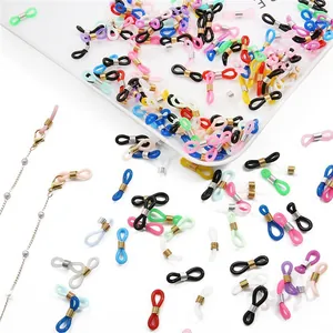 Conectores de silicona para cadenas de gafas con bucles metálicos ajustables