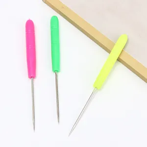 Three-piece set of colorful plastic handle metal awls for DIY leather sewing and punching