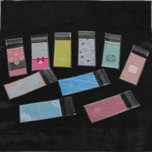 Multi-colored self-adhesive lipstick packaging bags with dots and lace patterns