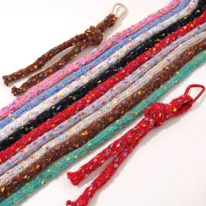 Handgefertigte 12mm bunte geflochtene Polyester-Lanyard mit stabilen Metallhaken für DIY