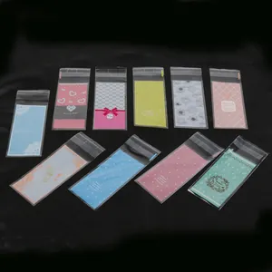 Set of decorative self-adhesive clear packaging bags for lipsticks and small crafts