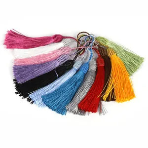 Borlas de seda de poliéster coloridas con lazos para manualidades y marcadores