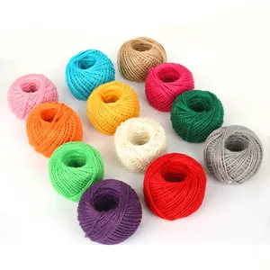 2mm colorful jute twine set with 13 vibrant rolls for DIY crafts and gift wrapping