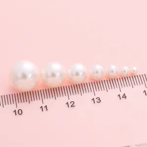 Lot de perles de verre rondes blanches 3-12mm à demi-trou pour création de bijoux DIY