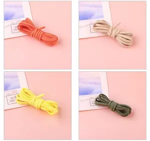 Details von 3mm Wildlederband in Orange, Camel, Gelb und Grün für DIY-Schmuckherstellung