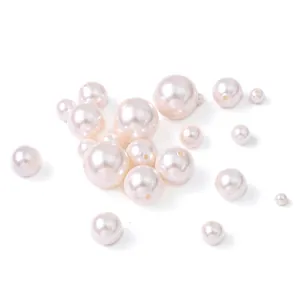 Perles rondes en verre blanc avec trous pré-percés pour création de bijoux et DIY