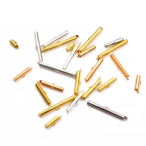Iron double-row slide tube clasp for DIY jewelry in gold and silver finishes