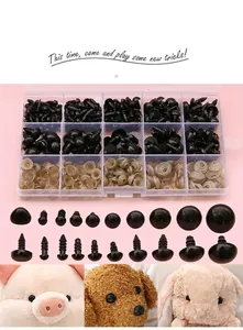 DIY-knutselset voor knuffels met zwarte veiligheidsogen, ringen en toepassingsvoorbeelden