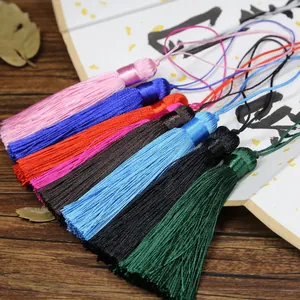 8cm handmade silk tassels in various colors for DIY bookmarks and traditional accessories