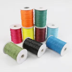 Nine colorful rolls of 1-2mm waxed cord for DIY jewelry making and handmade crafts