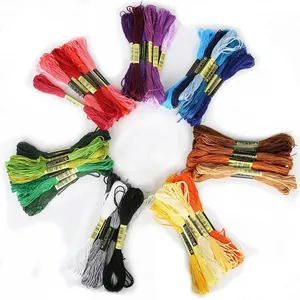Cross Stitch Thread Embroidery Floss Mixed Cotton Silk Thread DIY Hairpin Winding Craft Sewing Thread Supplies