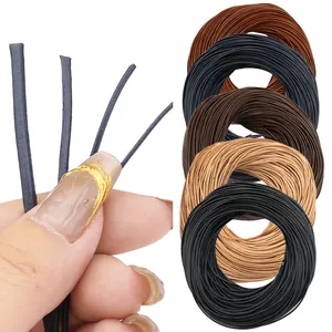 Elastic round faux leather cords in earth tones for DIY jewelry and hair accessories