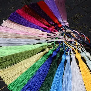Colorful silk tassels with braided loops for DIY bookmarks and traditional decor