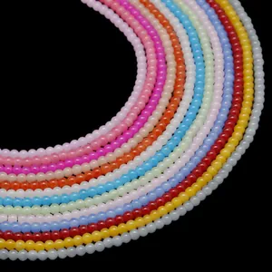Vibrant 4-10mm faux jade glass beads in various colors for DIY jewelry making