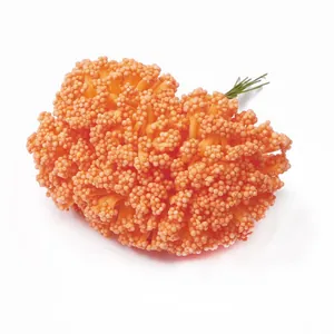 Étamine de fleurs en mousse orange à double tête pour la décoration florale artisanale
