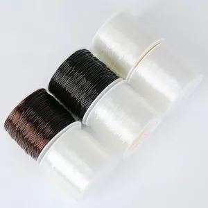 Elastic crystal bead string rolls in black and clear for DIY jewelry making