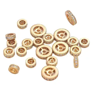Perline Distanziatrici in Rame Placcato Oro 18K e Zirconia per Creazione Gioielli Fai da Te Bracciali Collane