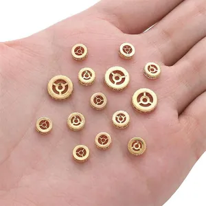 Perline distanziatrici in rame placcato oro 18K con zirconi per creazione di gioielli fai-da-te
