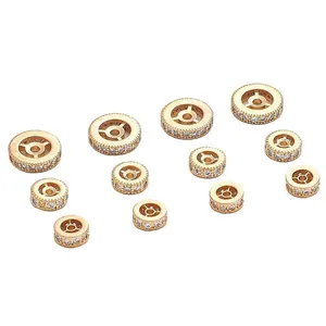 Distanziatori in rame placcato oro 18K con zirconi per la creazione di gioielli