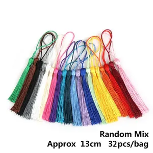 Set di 32 nappe colorate da 13 cm in poliestere fatte a mano per segnalibri e fai-da-te