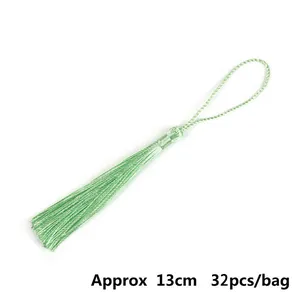 Set di 32 nappe in poliestere verde chiaro da 13 cm per segnalibri fai-da-te