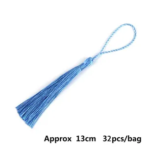 Nappine azzurre in poliestere per fai da te e segnalibri, 13cm, confezione da 32 pezzi